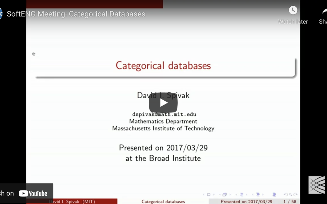 Broad Institute SoftENG Meeting: Categorical Databases