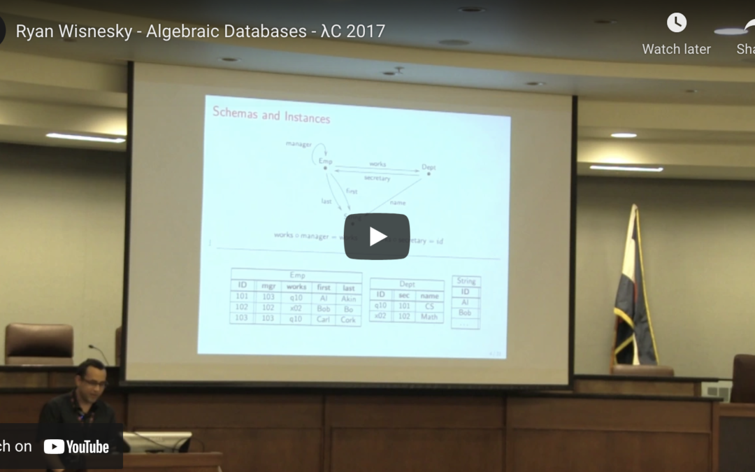Algebraic Databases – LambdaConf 2017